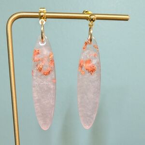 Pink and Rose Gold Drop Earrings